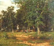 Ivan Shishkin Haymaking in Oak Grove painting